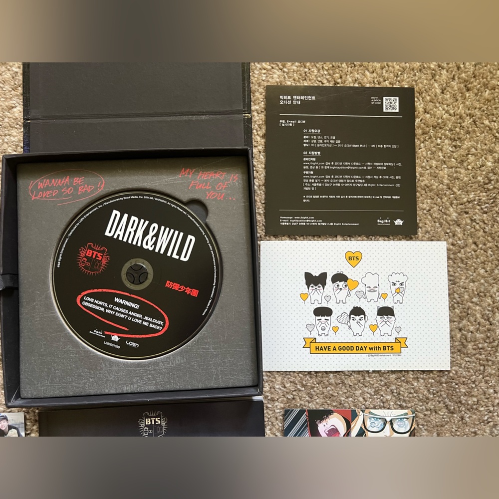 BTS Dark & Wild Album First Press Limited Inclusions Full Set J-Hope Photocard - Picture 11 of 16